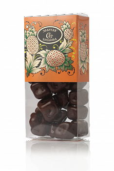 Pineapple covered with "Golden Khokhloma" chocolate, 90g